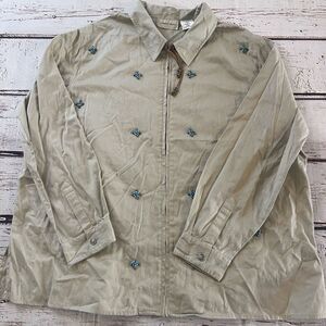 Lemon Grass Southwestern Tribal Button‎ Up Womens Shirt Size 22 W